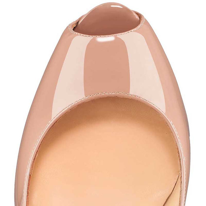 Women's Peep Toe Platform Pumps Heeled Stiletto Slip On Prom Shoes