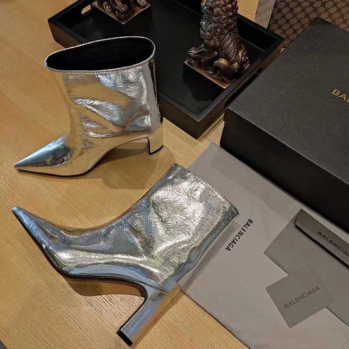 Women's Point Toe Chunky Ankle Boots