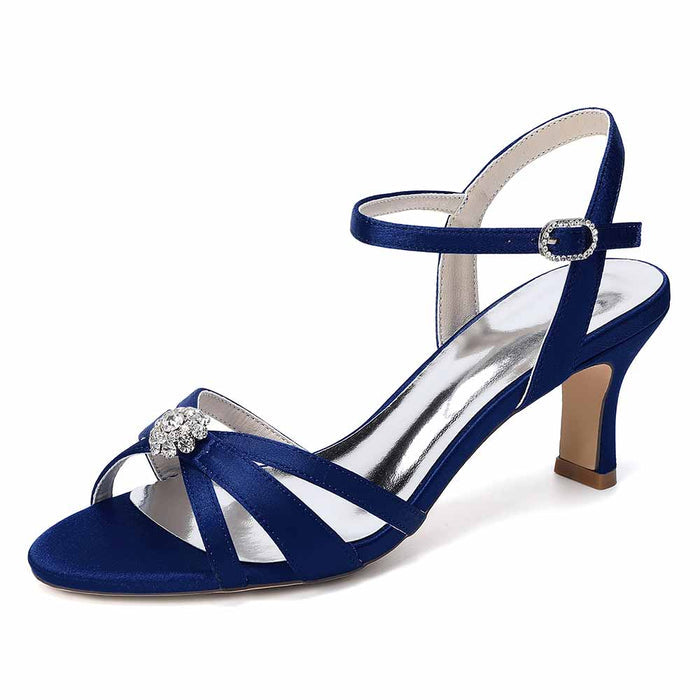 Women's Rhinestone Ankle Strap Heels | Bridal Sandals for Wedding & Formal Events