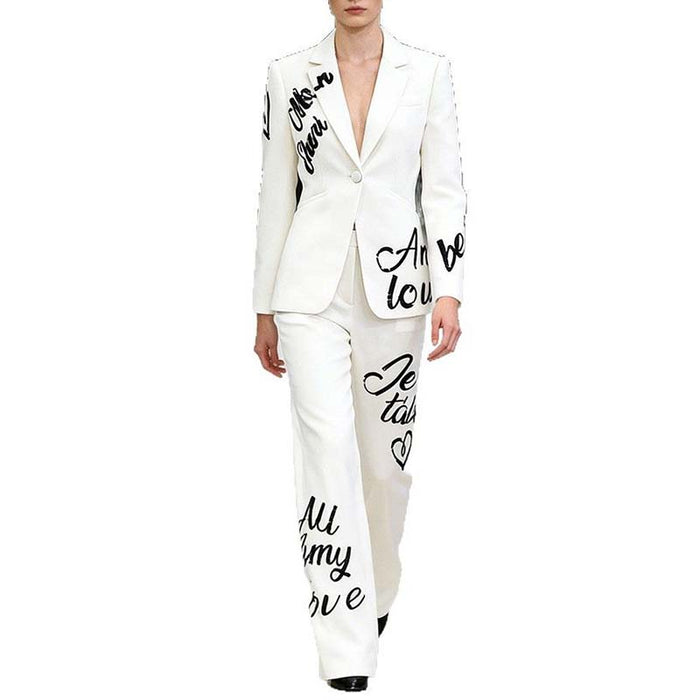 Women's Sequined Letter Pantsuit | Sparkle in Style | sd-hk