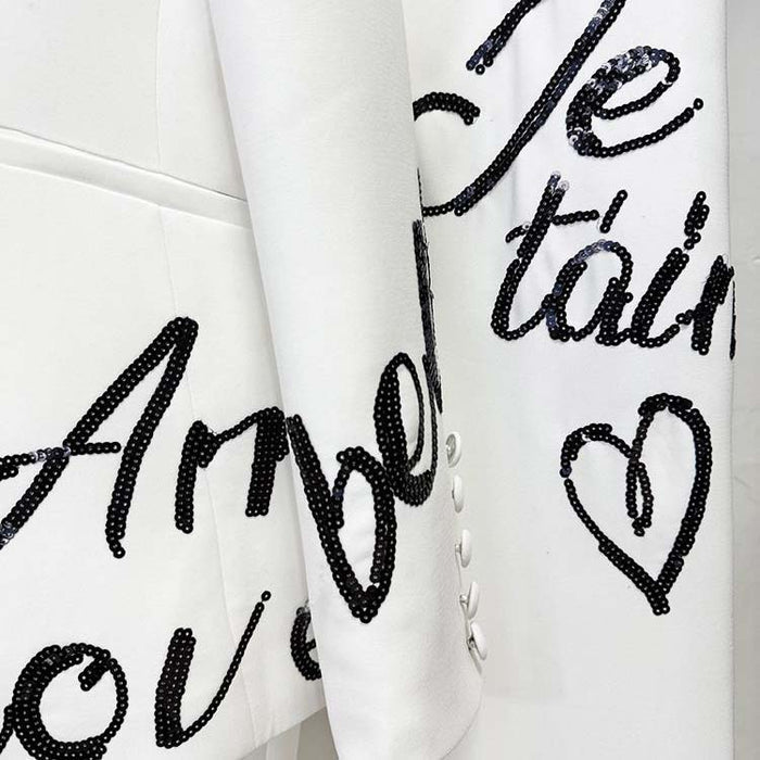 Women's Sequined Letter Pantsuit | Sparkle in Style | sd-hk