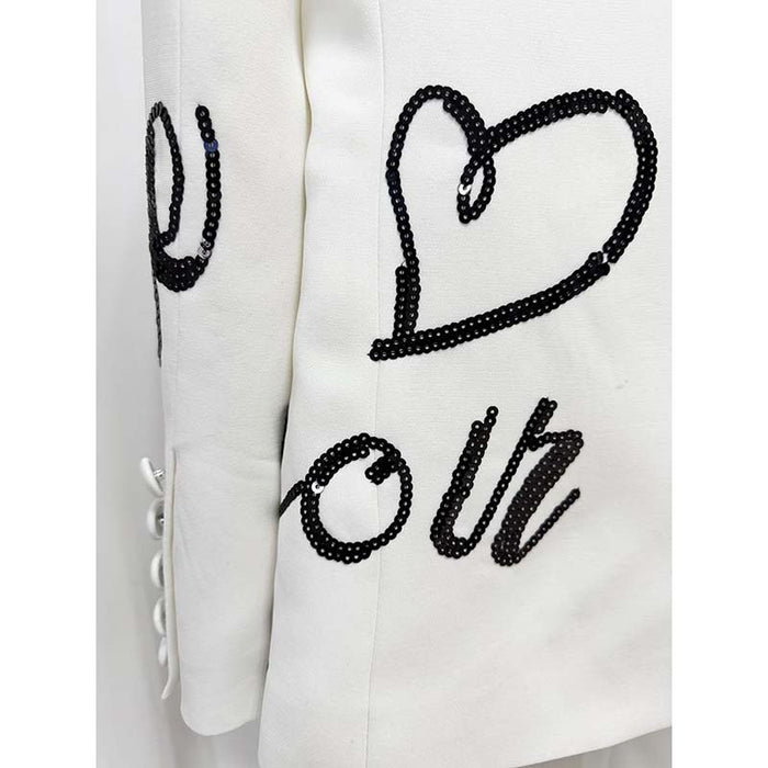Women's Sequined Letter Pantsuit | Sparkle in Style | sd-hk