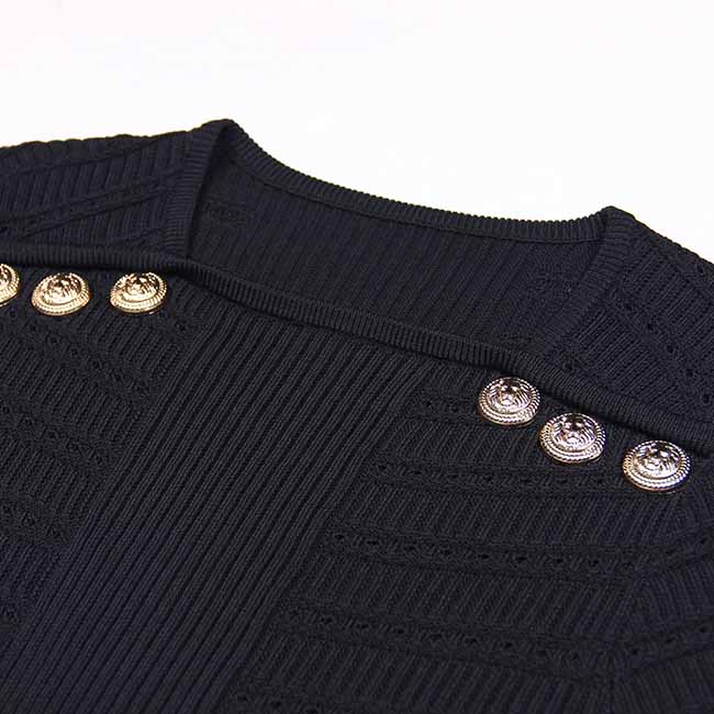 Women's short sleeves mini knitted dress
