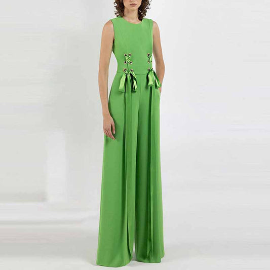 Women's Sleeveless Jumpsuit One Pieces Pantsuit Straight-Leg Jumper
