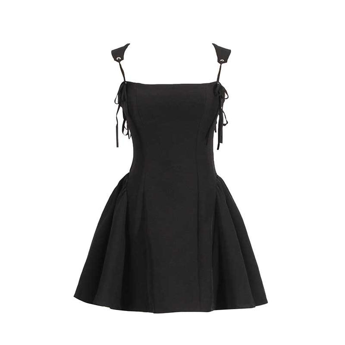 Women's Strapless Mini Dress A Line Lace-Up Short Dress