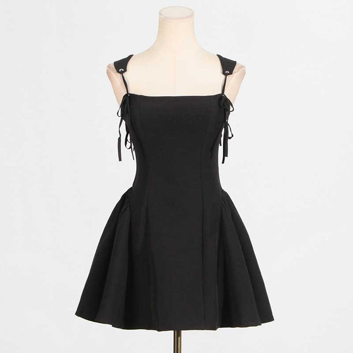 Women's Strapless Mini Dress A Line Lace-Up Short Dress