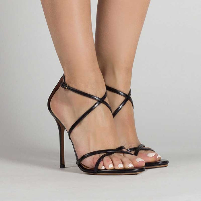 Womens Strappy Heeled Sandals Classic Dress Shoes