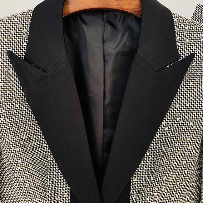 Women's Suit Trousers With Check Pattern Fashion Two PIeces Pansuits