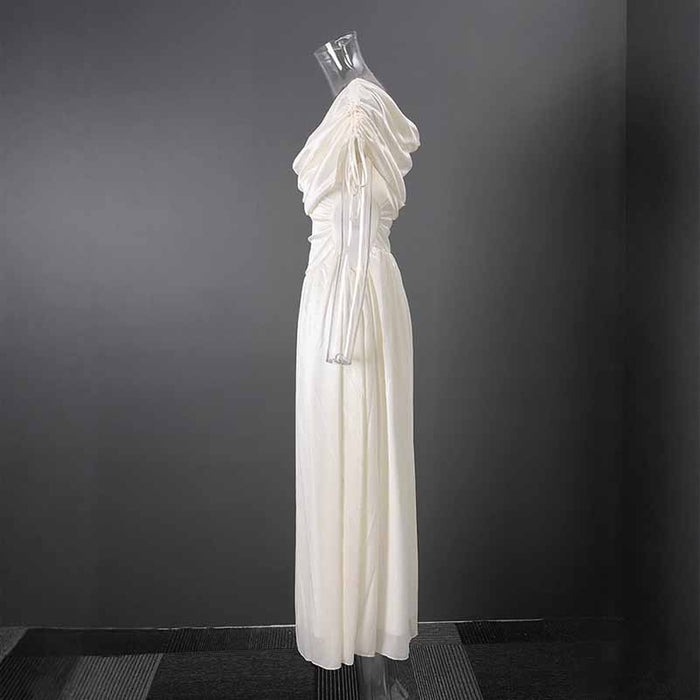 Women’s Vintage Off Shoulder Dress – Sleeveless A-Line Midi Dress with Waist Cinch