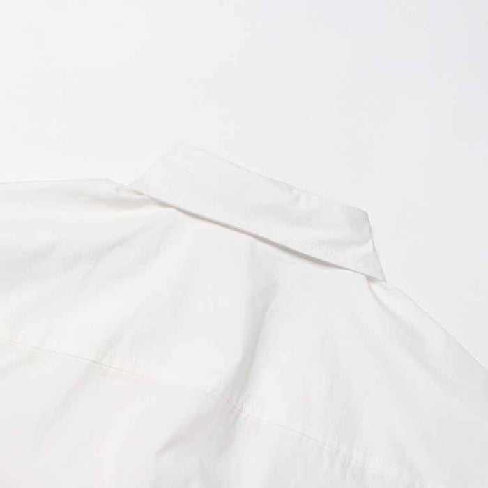 Womens White Shirt Asymmetric Top Cross Strap Blouse