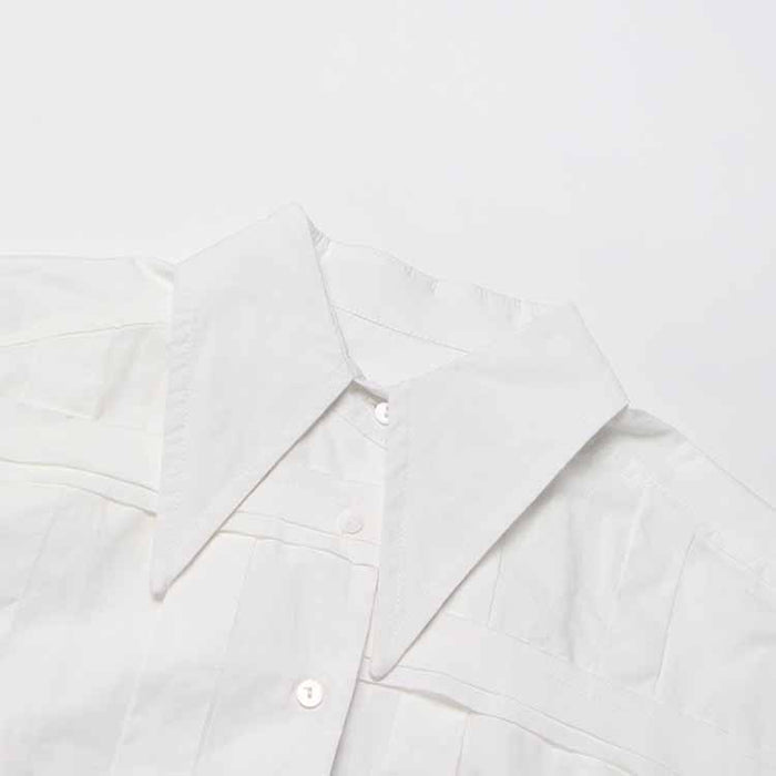 Womens White Shirt Asymmetric Top Cross Strap Blouse