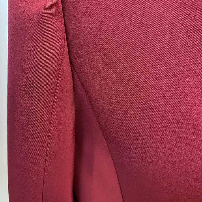 Womens Wine Red Jacket Coat Metal Lion Button Double Breasted Slim Blazer