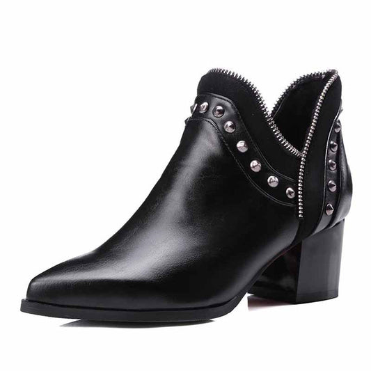 Womens's ankle chunky chelsea boots