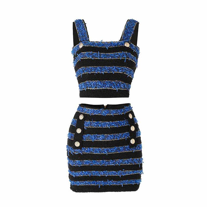 Woolen Knitted cardigan Coat Three-Piece Skirt Suits for Women