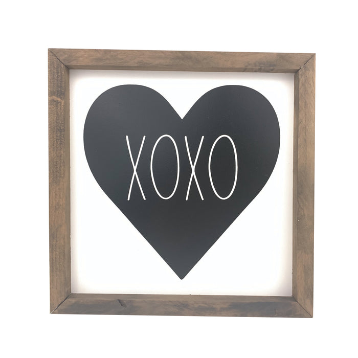 XOXO Heart Framed Saying