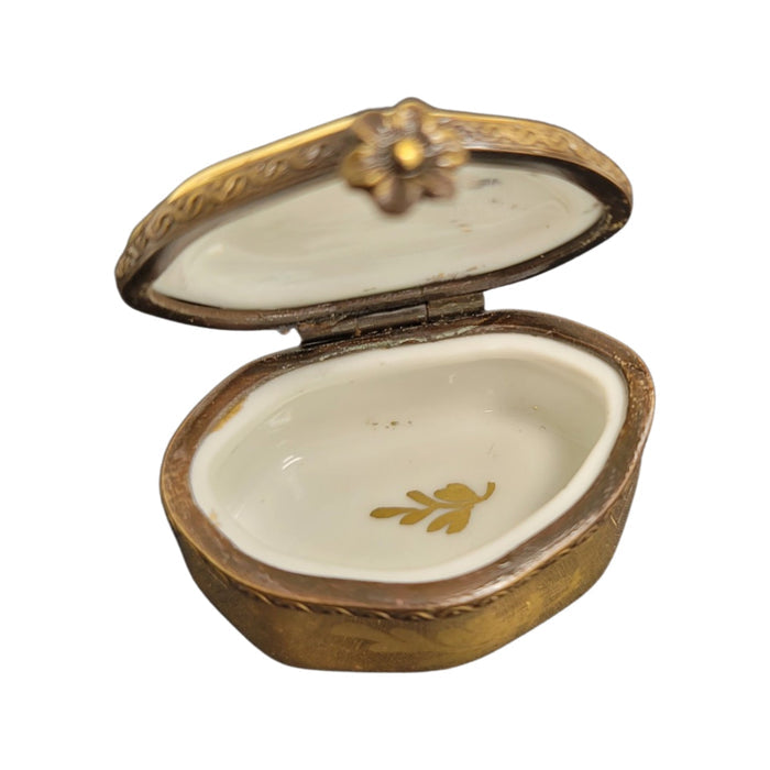 Elegant Yellow Floral Limoges Box Porcelain Limoges LIMOGES BOXES traditional French Trinket Box