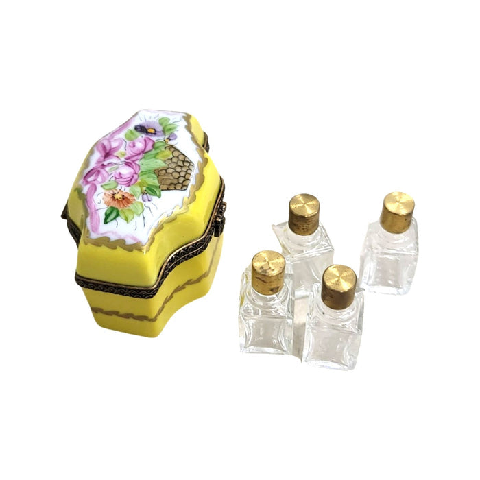 Yellow Rose Porcelain Trinket Box Porcelain Limoges Perfume French Trinket Box