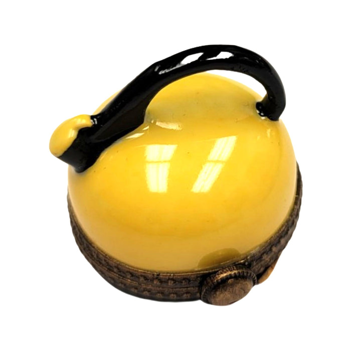 Yellow Porcelain Tea Kettle Box Porcelain Limoges Home French Trinket Box