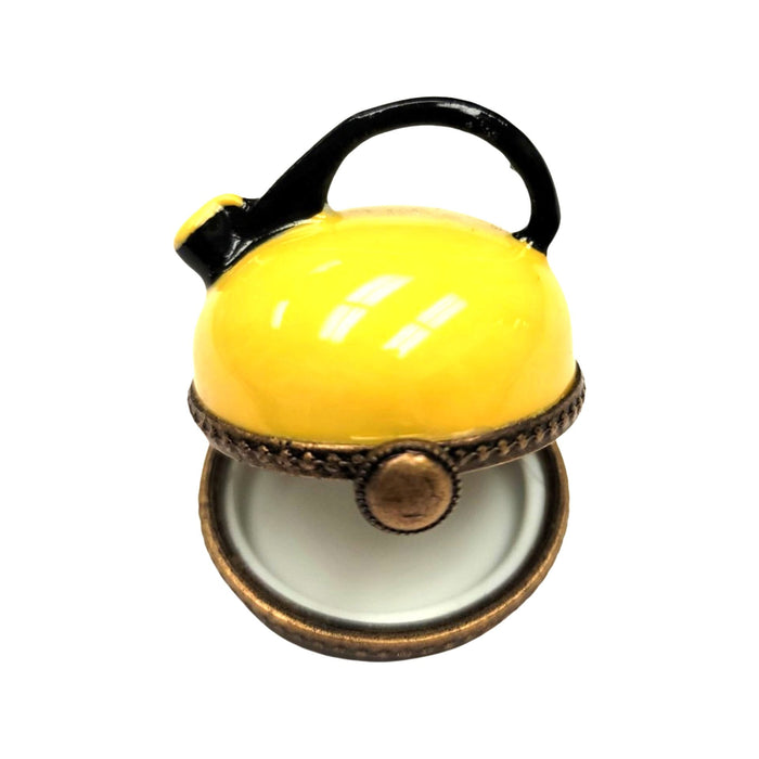 Yellow Porcelain Tea Kettle Box Porcelain Limoges Home French Trinket Box