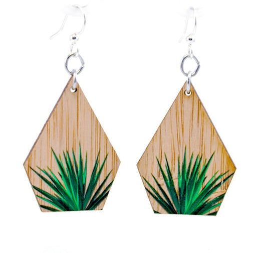 Bamboo yucca desert plant earrings, laser-cut and made in USA