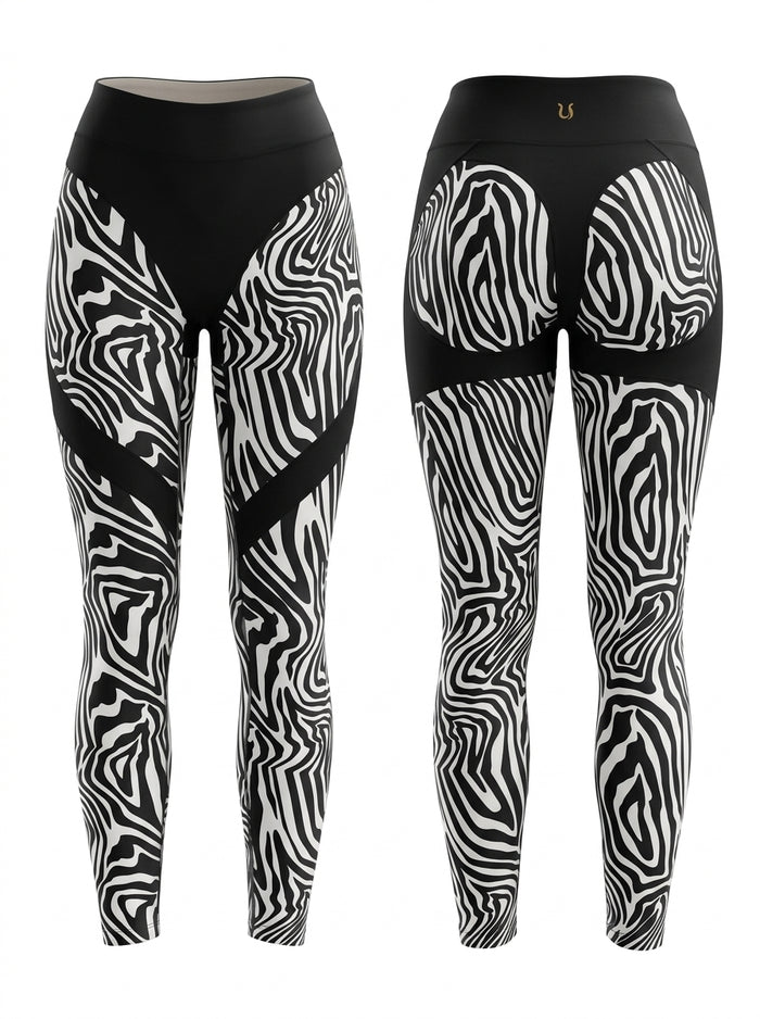 ❤Zebra Pattern Push-Up Scrunch Bum Leggings