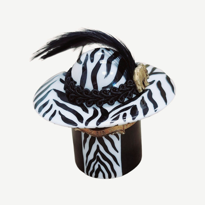 Zebra Hat Porcelain Treasure Porcelain Limoges shoe figurine LIMOGES BOXES French Trinket Box