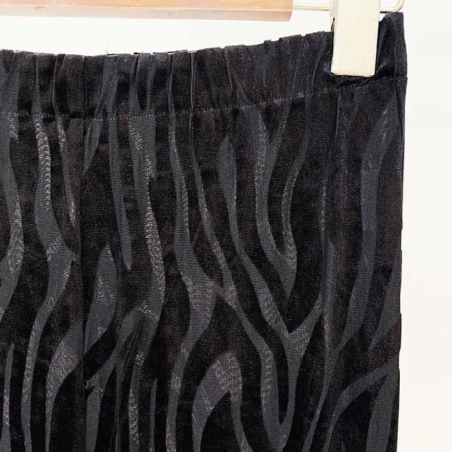 Zebra Velvet Black Bodysuit with flared trousers in black
